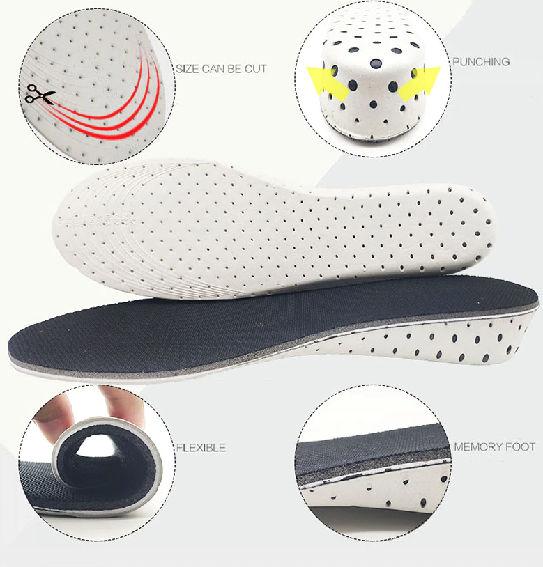 Men Women Invisible Height Increase Insoles Heel Lift Taller Shoe