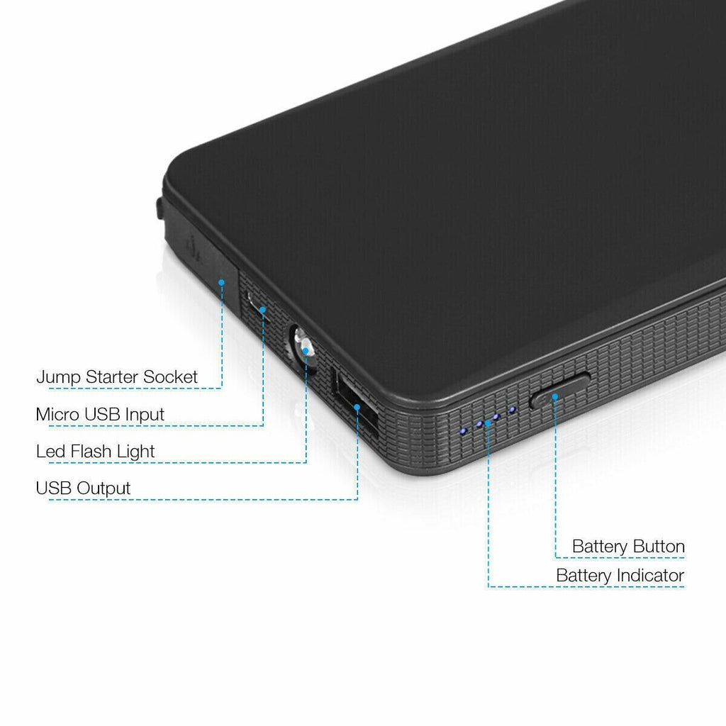 Portable Mini Slim 20000mAh Car Jump Starter Engine Battery Charger