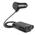 Back Seat QC3.0 2.4A3.1A 4 USB Car Charger With Cable A Clip