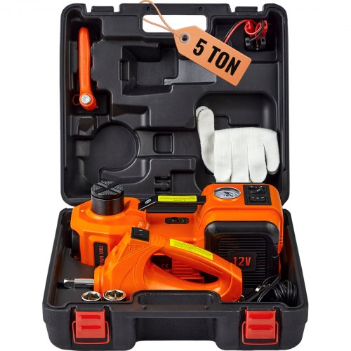 Electric Hydraulic Car Floor Jack 5 Ton 12V w/Impact Wrench Inflator